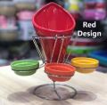 Gibson Ceramic French Fry Holder & Ketchup Cups Set, Fries Cone Basket Stand & Sauce Serving. 