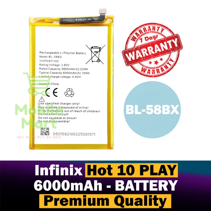 Infinix%20Hot%2010%20Play%20Battery%20BL-58BX%20Replacement%20Premium%20Quality%206000mah%20Battery%20For%20Infinix%20Hot%2010%20Play%20-%20Image%202