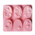 New Healthy Materials Honey Bee Silicone Soap Mold 6 Cavities Handmade Molds Soap Making Oval 3D Forms DIY Craft Soap Mold. 