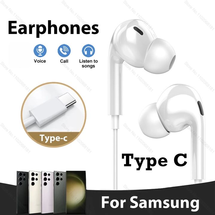 Samsung Galaxy S24 Ultra USB C Headphones Wired Earbuds with Mic in-Ear & Volume Control, USB C Headset for iPhone 15 Samsung Z Fold 4 Flip 5 Galaxy S24 S23 S22 S21 Oneplus 11 10T 9 Pixel 8 7 6A