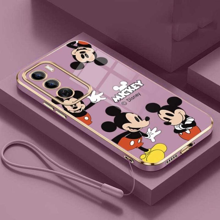 Vivo Y200 Y19s Disney Character Mickey Mouse Case for Girls Boys Kids Protective Case Square Edge Casing