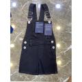 Black short summer denim romper for kids. 