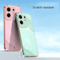 Biruiqu for Infinix Zero 30 4G Back Cover Luxury 6D Plating Frame Shiny Bling Phone Pounch Soft Silicone Square Phone Case. 