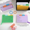 200 Sheets High Quality DIY Index Cards Binder Colorful Learning Flashcards Horizontal Line Pocket Notebook School Office. 