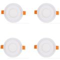 6 watt 3+3 LED Round Panel Light Ceiling POP Down Indoor Light LED 3D Effect Lighting (Double Color) White and outer Pink /Green /Blue And Rgb Pack of 4. 