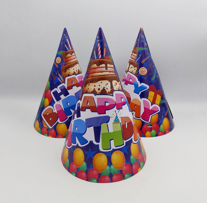 HAPPY BIRTHDAY PARTY CAPS BEAUTIFUL COLORS BIRTHDAY CAPS PACK OF 10