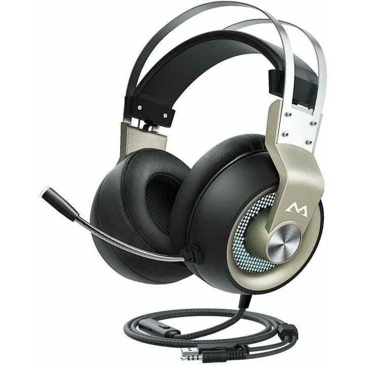 Mpow EG3 ART Gaming Headset, 7.1 Surround Sound Computer USB Headset, Metal Frame, 60mm Driver, Quick Mic/Volume Control, LED Control, LED Gaming Headphones for PC, PS4, Xbox One