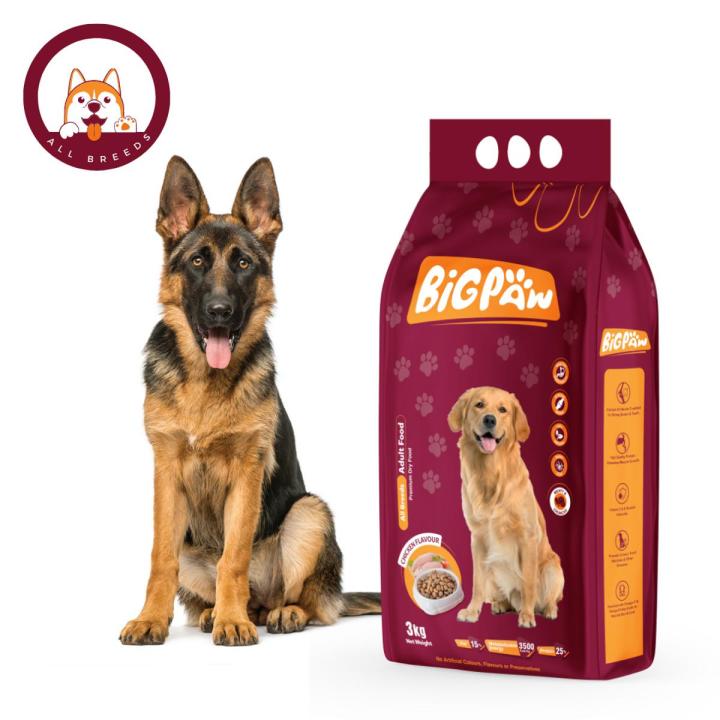 Big Paw is Pakistan's Premium Adult Dog Food 3kg chicken flavour for all breeds
