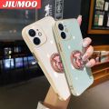 JIUMOO For OPPO Reno 5 4G Reno 5 5G Case Flash Drill Metal Rotate support Side Design Phone Case Square Edge PlatingSilicone soft Casing Full Cover Camera Shockproof Protection Cases. 