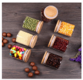 Glass Jar with bamboo Lid AIRTIGHT Canisters glass food storage jar with lids ( 1 piece price  ,  1000ml - 600ML - 450ML - 750 ml  ( check variation )  are perfect to store cookies, candy, flour, beans, spice, cereals etc.1000ml - 600ML - 450ML - 750 ml. 