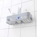 Plastic Inter Design Bathroom Kitchen Organize Shelf Rack Shower Corner with Wall Mounted Suction Cup. 