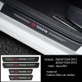 4pcs Universal Car Door Side Step Threshold Sticker Carbon Fiber Threshold Strip Protection Sticker for toyota. 