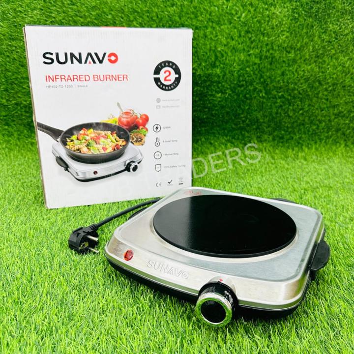 SUNAVO Electric  Infrared Burner-  Ceramic  Glass Hot Plate-  1200W