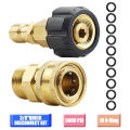 Pressure Washer Adapter Set, Quick Connector, M22 14mm Swivel To M22 Metric Fitting,M22-14 Swivel + 3/8 Inch Plug, 3/8 Inch Quick Disconnect + M22 Male Quick Connect Kit,5000 PSI. 