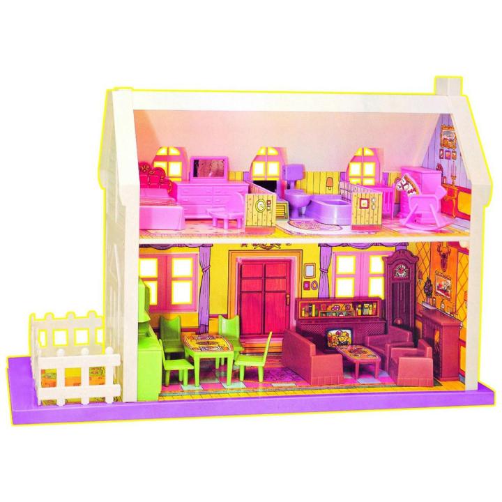 My Little Doll House Dollhouse Play Set for Girls (34 Pcs) - Multicolour