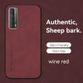 AnDyN Sheepskin Lambskin Case For Huawei Y7A Luxury Leather Phone Case Soft TPU Silicone Back Cover Lens Protect Shockproof Casing. 