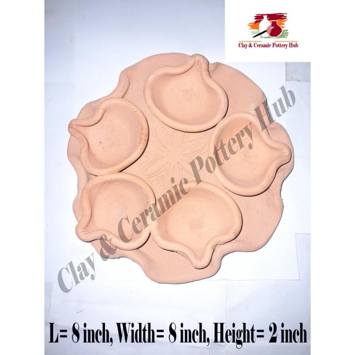 Clay Pot Diya Plate (Oil Lamp) - Home Decor - Festival| Clay Crockery Pots | Earthen Crockery Pots | Terracotta Crockery Pots