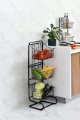 3-Tier Wire Basket Stand - Snack Fruit Vegetable Produce Metal Hanging Storage Bin for Kitchen Pantry - Free-Standing or Stacking Organizer. 