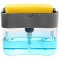 Liquid Soap Dispenser Set, Foaming Chrome Plastic Elegant Hand Pump Dispenser with Sponge Caddy Organizer Holder for Kitchen Sink Tidy - 2-in-1 Pump Soap Dispenser and Sponge Caddy For Dish. 