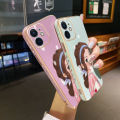 chenyyka For vivo Y20i Case Thin Side Edge Square New Design Phone Cases Cartoon Cute Girl Plating Pattern Silicone Casing Full Back Cover Camera Protection Shockproof Softcase. 
