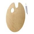 Big Wooden Palette Oval Art  Natural Wood Painting Palettes Holes for Oil Drawing. 