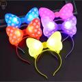 Lights Up Hair Band Bow Ties Girls LED Flash and Blinking Hair Bows Hairbands Fancy Plastic Head bands. 