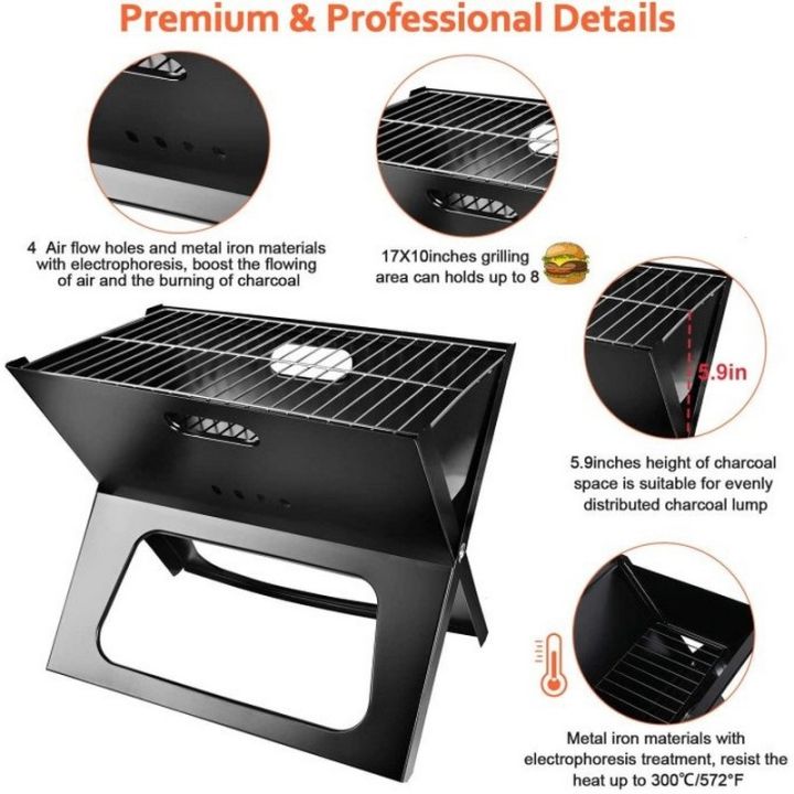 X STYLE Barbecue Grill, BBQ / BAR B Q GRILL FOLDABLE Portable Grill WITH COOKING PLATE