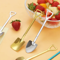 Kitchen Accessories 2 PCS Shovel Spoons Silverware Set, Kitchen Spoons Set for Dessert Coffee Fruit Ice Cream, Tea Spoons Stainless Steel Flatware, Tiny Shovel Spoons Serving Utensils Set for Home Office Party. 