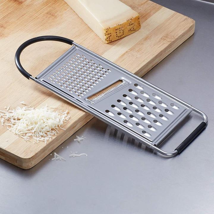 3 Way Flat Grater Stainless Steel  - Kitchen - Razor Sharp Teeth Carrot Potato Peeler Fruit Vegetable Cheese Slicer - High Performance Quality Product (Flat Grater) Brand: Küchengeräte