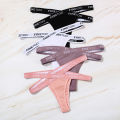 y Thongs Breathable Cross Strap Letter Panties. 