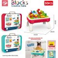 3 in 1 Creative Table Blocks Set Includes Color, Brush, & Blackboard Eraser For Kids. 