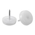 Furniture Feet Nail Plastic Glide Nails Chair Table Leg Protector Pads 20mm Dia White 12pcs. 