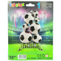 Football Self Standing Foil Balloon - Football Foil Balloons - Football Large Size - 58 Inch - Football Theme Birthday Decoration - Football Birthday Theme Set - White - Boys - Pack Of 1. 