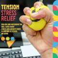 Stress Relief Ball, Smiley Squeezers for Relieving Hand Exercise (1 Ball) Material: Foam , Color: Yellow. 