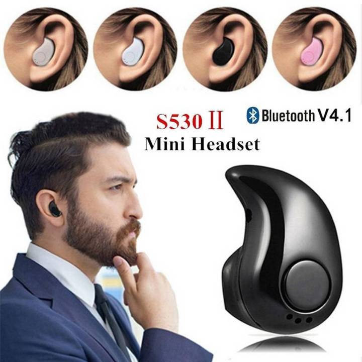 Small Bluetooth Handfree and mini LED Speakers Stereo Earbud Headset with microphone, Support Hands-free Calling For Smartphones