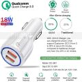 Car USB Charger Quick Charge 3.0 QC 3.0 2.0 Fast Charging Adapter Dual USB Car-Charger For All Mobiles White. 
