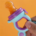 Baby Pacifier Fruit Shaped for babies Nipple Chew Juice Pacifier Fruit Feeding Fresh Food Feeder Silicone Teething Ring Baby Food Soother Accessories | Random Color In Box Packaging. 