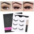 Magnetic Eyelashes Set With 3 Magnetic Lashes With Waterproof Magnetic Eyeliner & Applicator Eyelashes Extension kit. 