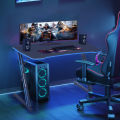 Gaming Desk Z Shaped 48 inch Gaming Workstation Ergonomic Gaming Table PC Computer Desk with Headphone Hook for Game Players, (customized). 