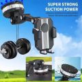 Universal Car Mobile Holder Mount with One-Button Pop-Up, Strong Suction for Dashboard/Windshield, 360° Rotation, Fits Phones 60mm-110mm. 