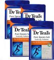 Dr. Teals Pre & Post Workout Epsom Salt Soaking Solution (4 Pack, 3lbs Ea.) - Essential Oils Blended with Pure Epsom Salt & Menthol - Eases Aches & Soreness, Alleviates Daily Stress - At Home Recovery. 