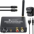 eSynic 192kHz Bluetooth DAC Transmitter V5.0 Bluetooth Converter Transmits with Volume Adjustment Digital to Analog Audio Converter with L/R & 3.5mm Output Supports. 