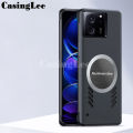 For Xiaomi 13T case Ultra Thin Frameless Case Matte Adsorption Metal Heat Dissipation Ring Cover For Mi Xiaomi 13T Pro Back Cover Phone cases. 