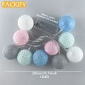 PACKIFY - 10 Cotton Ball LED String Fairy Lights Battery Operated - Led Lights for Room Decoration. 
