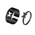 Trendy Butterfly Black Rings for women and girls Couple Butterfly Rings and Engagement Couple Rings. 