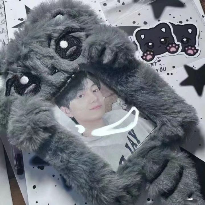 Kpop Idol ENHYPEN JAY Cute Plush Photocard Holder Cartoon Idol Lomo Card Protective Student Card Holder