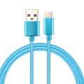 KNIT TEXTURE USB TO USB-C DATA SYNC CHARGING CABLE, CABLE , FOR SAMSUNG GALAXY S8 & S8 + / LG G6 / HUAWEI P10 & P10 PLUS / ONEPLUS 5 / XIAOMI MI6 & MAX 2 /AND OTHER SMARTPHONES (BLUE). 