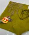 MSJ Fabrics New Arrival 3 Pcs Fancy Handmade Embroidery Organza Unstitched Dress For Women/Ladies. 