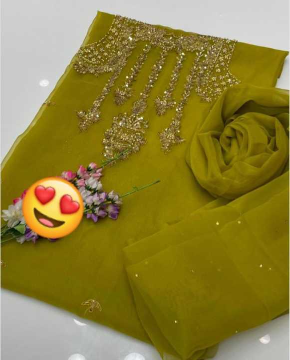 MSJ%20Fabrics%20New%20Arrival%203%20Pcs%20Fancy%20Handmade%20Embroidery%20Organza%20Unstitched%20Dress%20For%20Women/Ladies%20-%20Image%206