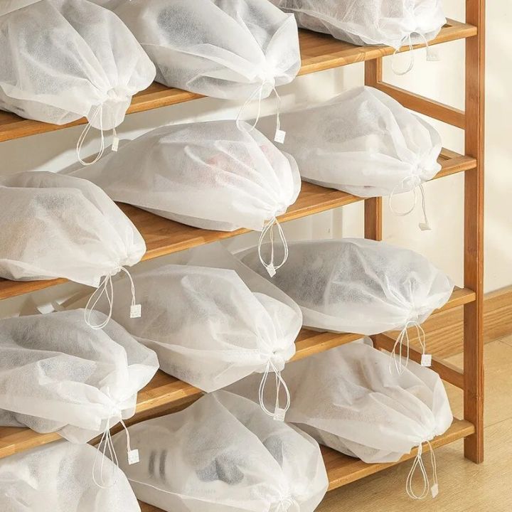 Pack%20of%2005%20-%20%20Non-woven%20Shoe%20Bag%20Drawstring%20Storage%20Bag%20Small%20White%20Shoes%20Dustproof%20and%20Yellow%20Proof%20Air%20Drying%20Bag%20Travel%20Shoe%20Cover%20-%20Image%202